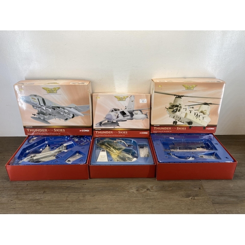 459 - Three boxed Corgi The Aviation Archive Thunder In The Skies Modern Day Military Air Power limited ed... 