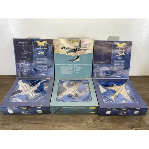 478 - Three boxed Corgi The Aviation Archive Military Air Power 1:144 scale die-cast models, AA31306, 4870... 