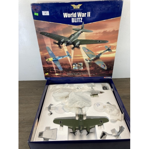 492 - A boxed Corgi The Aviation Archive World War II Blitz 3-Plane 1:72 scale die-cast model set comprisi... 