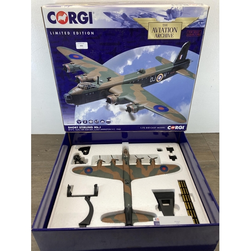 493 - A boxed Corgi The Aviation Archive limited edition Short Stirling Mk.I 1:72 scale die-cast model - A... 