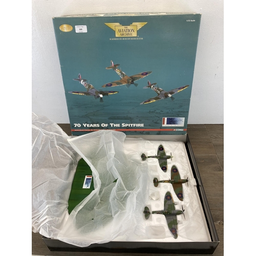 500 - A boxed Corgi The Aviation Archive 70 Years of The Spitfire limited edition Johnnie Johnson 3 piece ... 