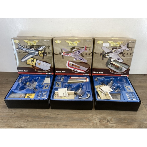 505 - Three boxed Corgi The Aviation Archive Nose Art Collection limited edition 1:72 scale die-cast model... 