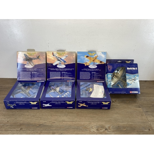 531 - Four boxed Corgi The Aviation Archive World War II Europe & Africa 1:72 scale die-cast models, three... 