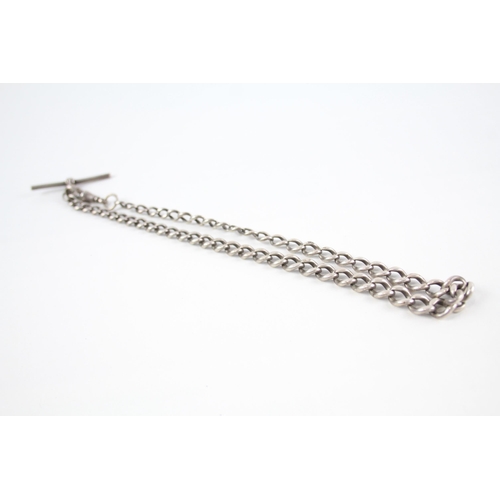 2054 - A hallmarked sterling silver Albert chain - approx. gross weight 34g