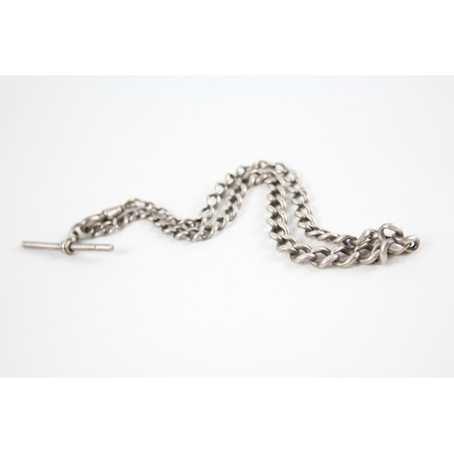 2054 - A hallmarked sterling silver Albert chain - approx. gross weight 34g