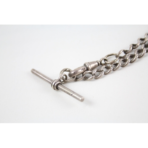 2054 - A hallmarked sterling silver Albert chain - approx. gross weight 34g