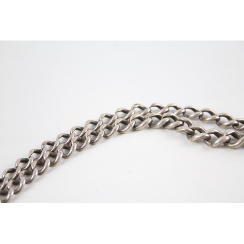 2054 - A hallmarked sterling silver Albert chain - approx. gross weight 34g