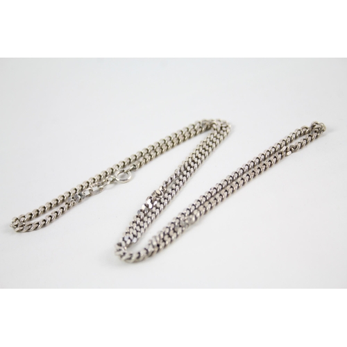 2060 - Four silver chain necklaces - approx. gross weight 77g