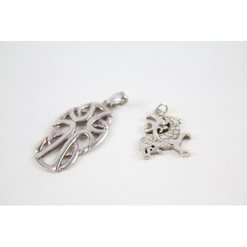 2071 - Eight silver Scottish/Celtic design pendants to include Malcom Gray etc. - approx. gross weight 29g