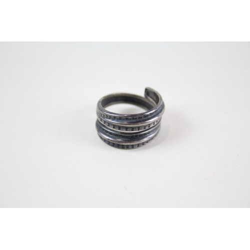 2073 - Two David Andersen silver rings - approx. gross weight 9g