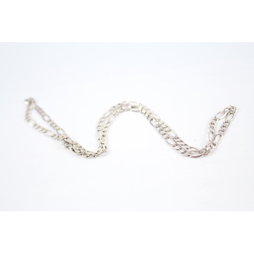 2096 - Four silver chain necklaces - approx. gross weight 64g