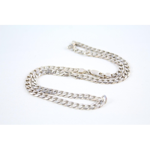 2096 - Four silver chain necklaces - approx. gross weight 64g