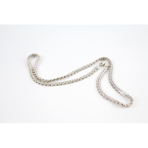 2096 - Four silver chain necklaces - approx. gross weight 64g