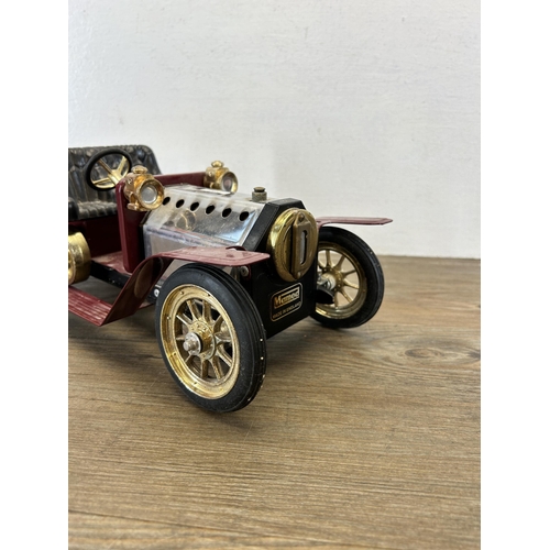 402 - A Mamod SA1 Roadster live steam model with burgundy and black body - approx. 14cm high x 16cm wide x... 