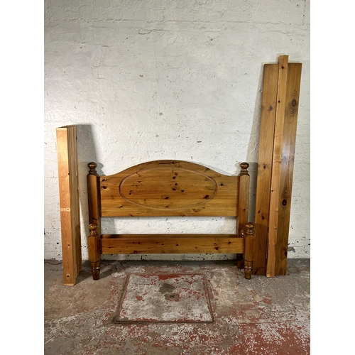 119 - A pine double bed frame