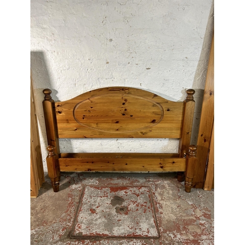 119 - A pine double bed frame