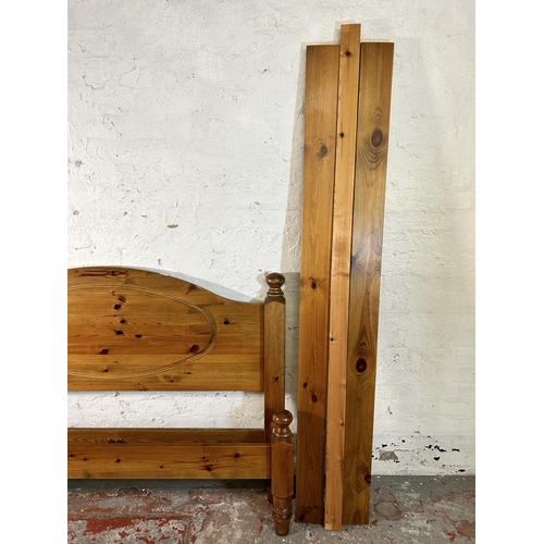 119 - A pine double bed frame