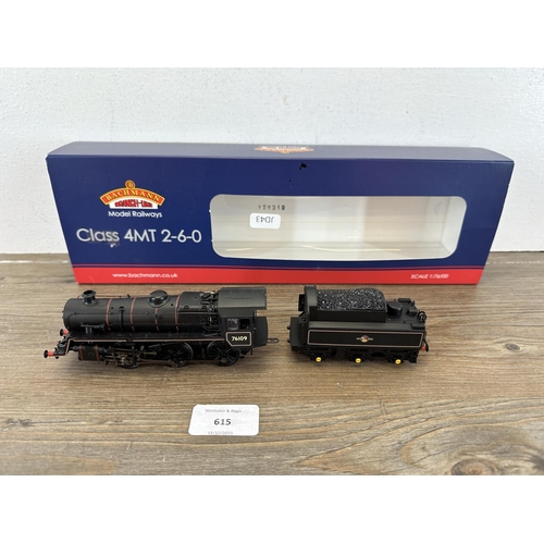 615 - A boxed Bachmann class 4 MT 2-6-0 76109 BR Black Late Crest 00 gauge model locomotive and tender