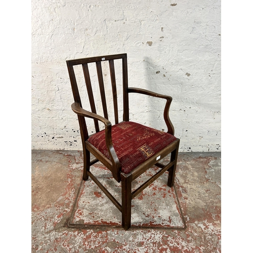 151 - A Georgian oak carver occasional chair