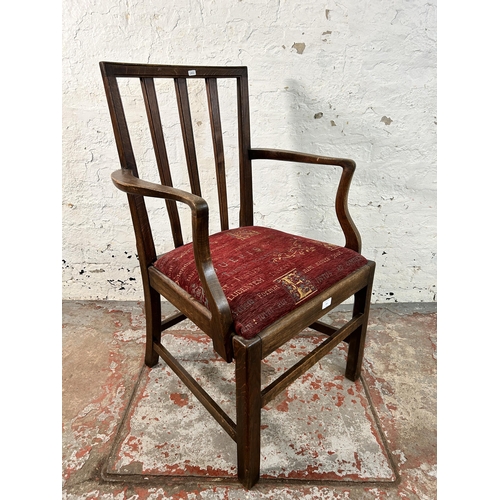 151 - A Georgian oak carver occasional chair