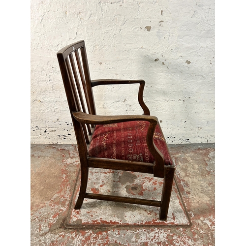 151 - A Georgian oak carver occasional chair