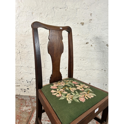 152 - A Georgian mahogany and floral upholstered occasional chair