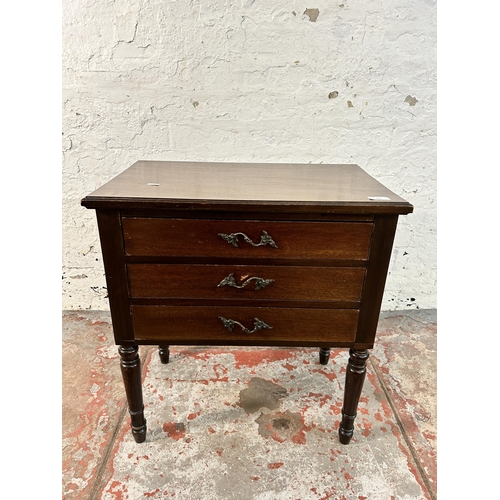 160 - An Edwardian mahogany chest of drawers - approx. 63cm high x 69cm wide x 36cm deep