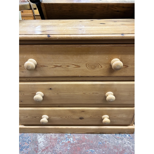 23 - A Victorian style pine chest of drawers - approx. 66cm high x 81cm wide x 42cm deep