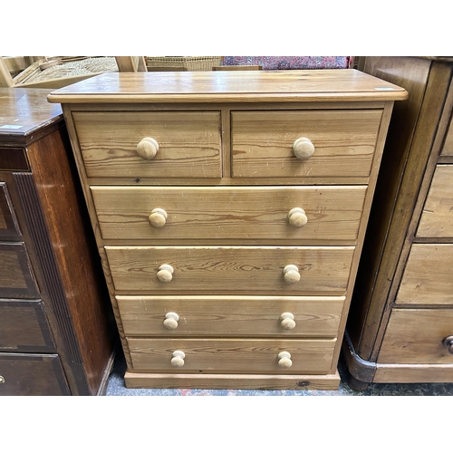 29 - A Victorian style pine chest of drawers - approx. 106cm high x 82cm wide x 42cm deep