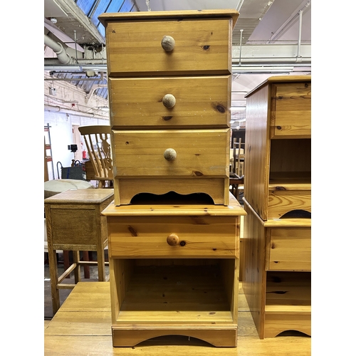 34 - Four pine bedside cabinets