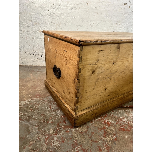 38 - A Victorian pine blanket box - approx. 50cm high x 97cm wide x 51cm deep