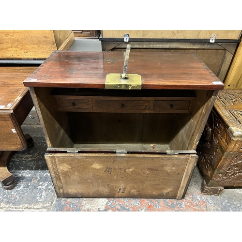 44 - A Korean elm and brass bound tansu chest - approx. 86cm high x 87cm wide x 45cm deep