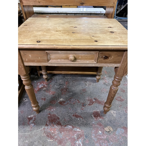 55 - A Victorian style pine writing table - approx. 76cm high x 79cm wide x 53cm deep