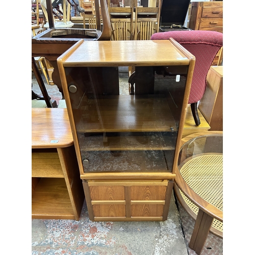 74 - A Nathan teak stereo cabinet - approx. 112cm high x 51cm wide x 45cm deep