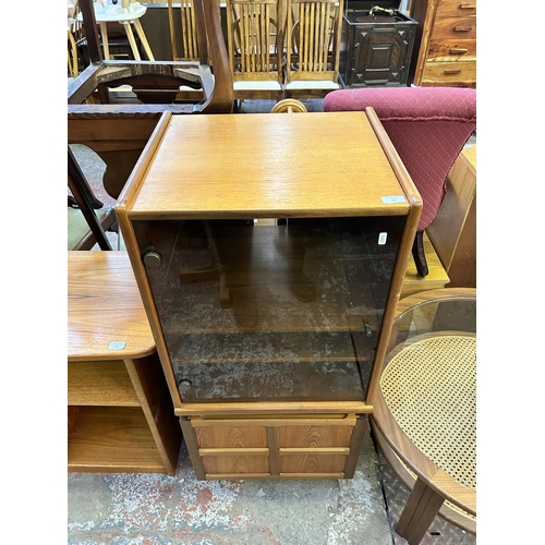 74 - A Nathan teak stereo cabinet - approx. 112cm high x 51cm wide x 45cm deep