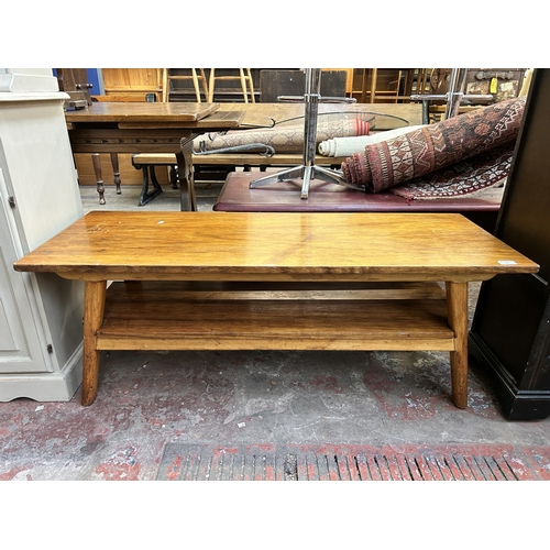 94 - A mid 20th century beech rectangular coffee table