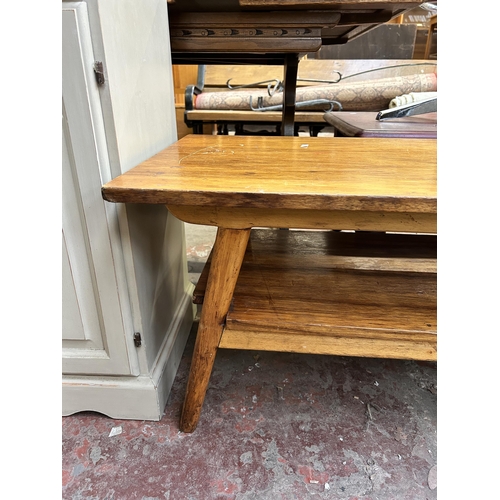 94 - A mid 20th century beech rectangular coffee table