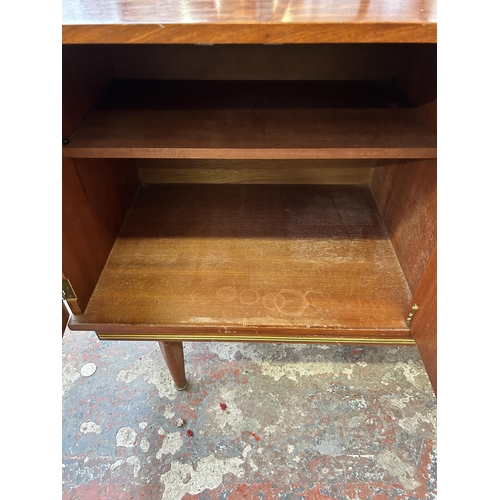 97 - A mid 20th century tola wood sideboard - approx. 74cm high x 183cm wide x 46cm deep