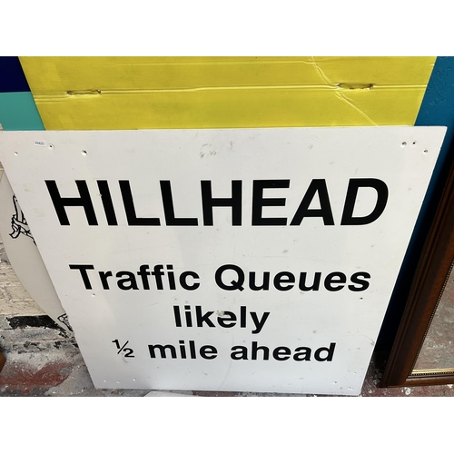 250 - Nine various signs and notice boards to include Think! Road Safety, Jodrell Bank etc. - largest appr... 