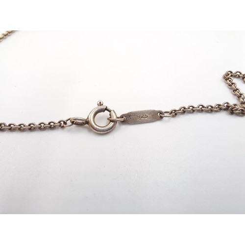 2093 - A Tiffany & Co. silver necklace with heart shaped pendant - approx. gross weight 9g