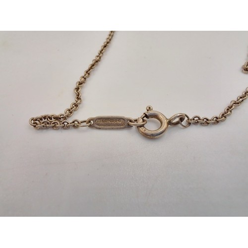 2093 - A Tiffany & Co. silver necklace with heart shaped pendant - approx. gross weight 9g