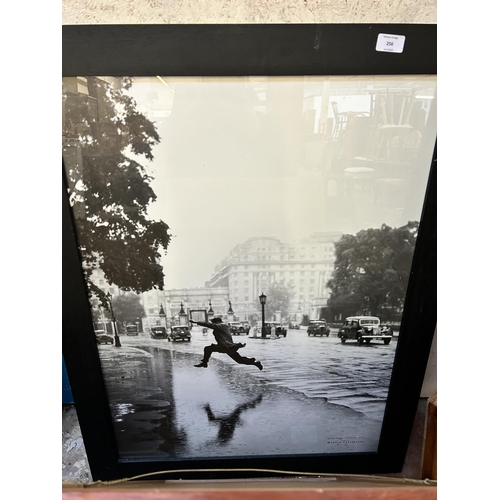 256 - A collection of pictures and mirrors to include two pine framed octagonal wall mirrors, 1960s mosaic... 