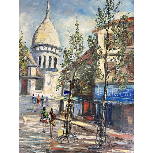 260 - A gilt framed oil on canvas of a Parisian scene - approx. 51cm high x 60cm wide