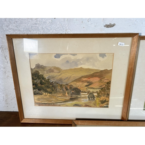 277 - Three framed 1960s H. Baguly watercolours - approx. 43cm high x 53cm wide