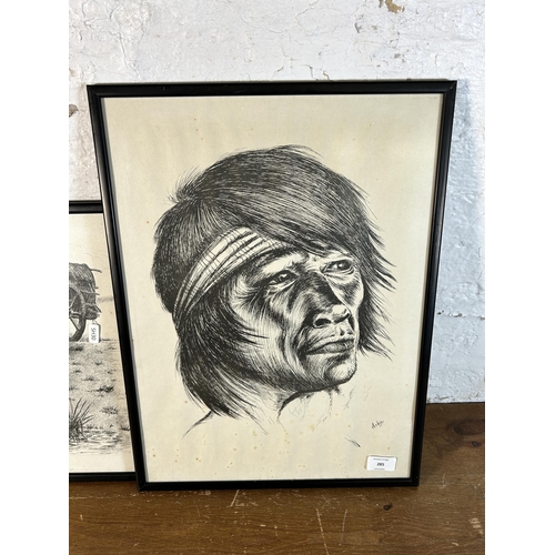 285 - Two 1960s Arbio lithographs - both approx. 51cm high x 38cm wide