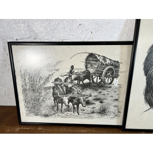 285 - Two 1960s Arbio lithographs - both approx. 51cm high x 38cm wide