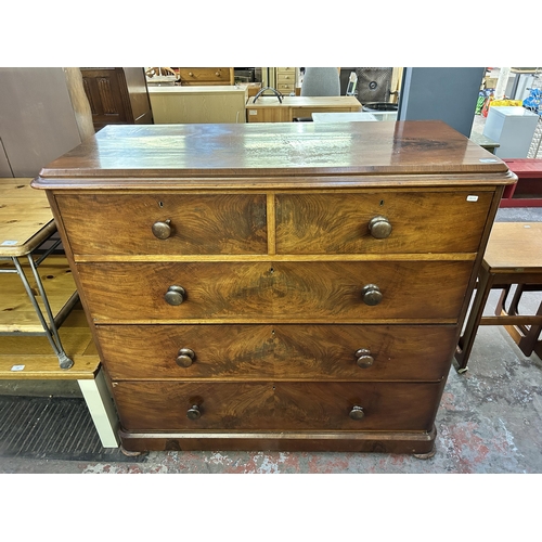 140 - A Victorian mahogany chest of drawers - approx. 114cm high x 123cm wide x 52cm deep