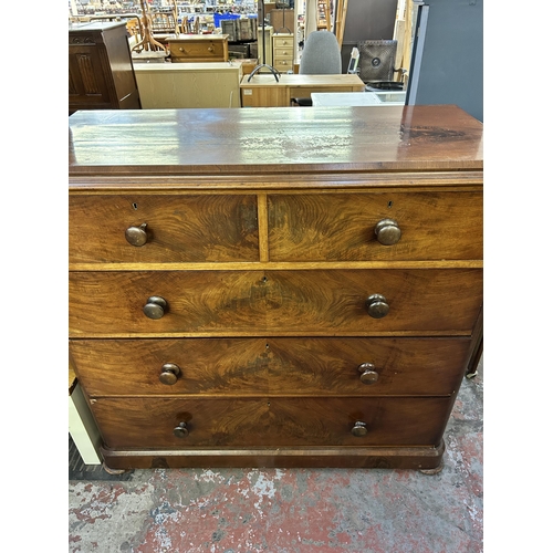 140 - A Victorian mahogany chest of drawers - approx. 114cm high x 123cm wide x 52cm deep