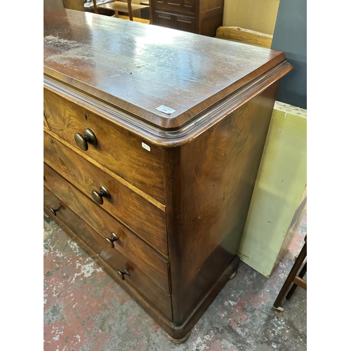 140 - A Victorian mahogany chest of drawers - approx. 114cm high x 123cm wide x 52cm deep