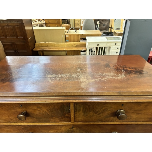 140 - A Victorian mahogany chest of drawers - approx. 114cm high x 123cm wide x 52cm deep